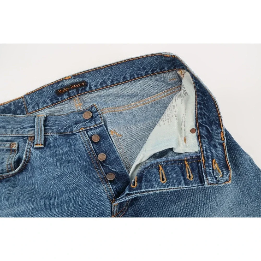 Nudie‎ Jeans Men's Fearless Freddie Shaded Rain Cotton Denim Italy Size 31x32